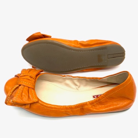 Prada Sport Leather Logo Bow Scrunch Ballet Flats~Ladies SZ 39.5~Summer Chic - Picture 4 of 6